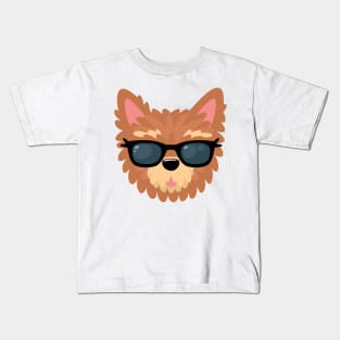 Yorkshire Terrier Dog in sunglasses Kids T-Shirt